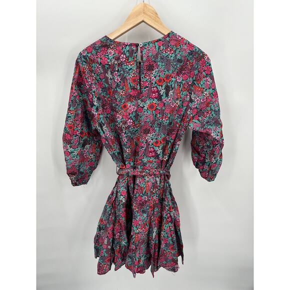EVEREVE NWT Sutton Cotton Tie Waist Long Sleeve Floral Dress // M - Picture 15 of 16